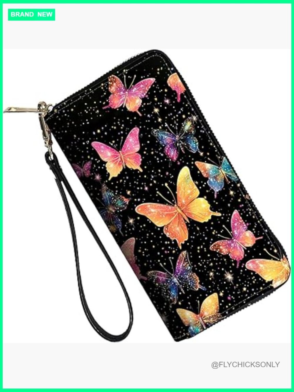 RFID Blocking Leather Zip Around Wallet with 8 Card Slots & Coin Pocket